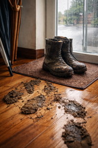 Muddy shoes