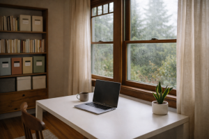 clean and organized home office